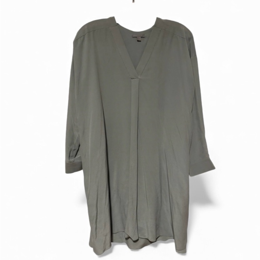 COS Silk V-Neck Long Sleeve Shift Dress